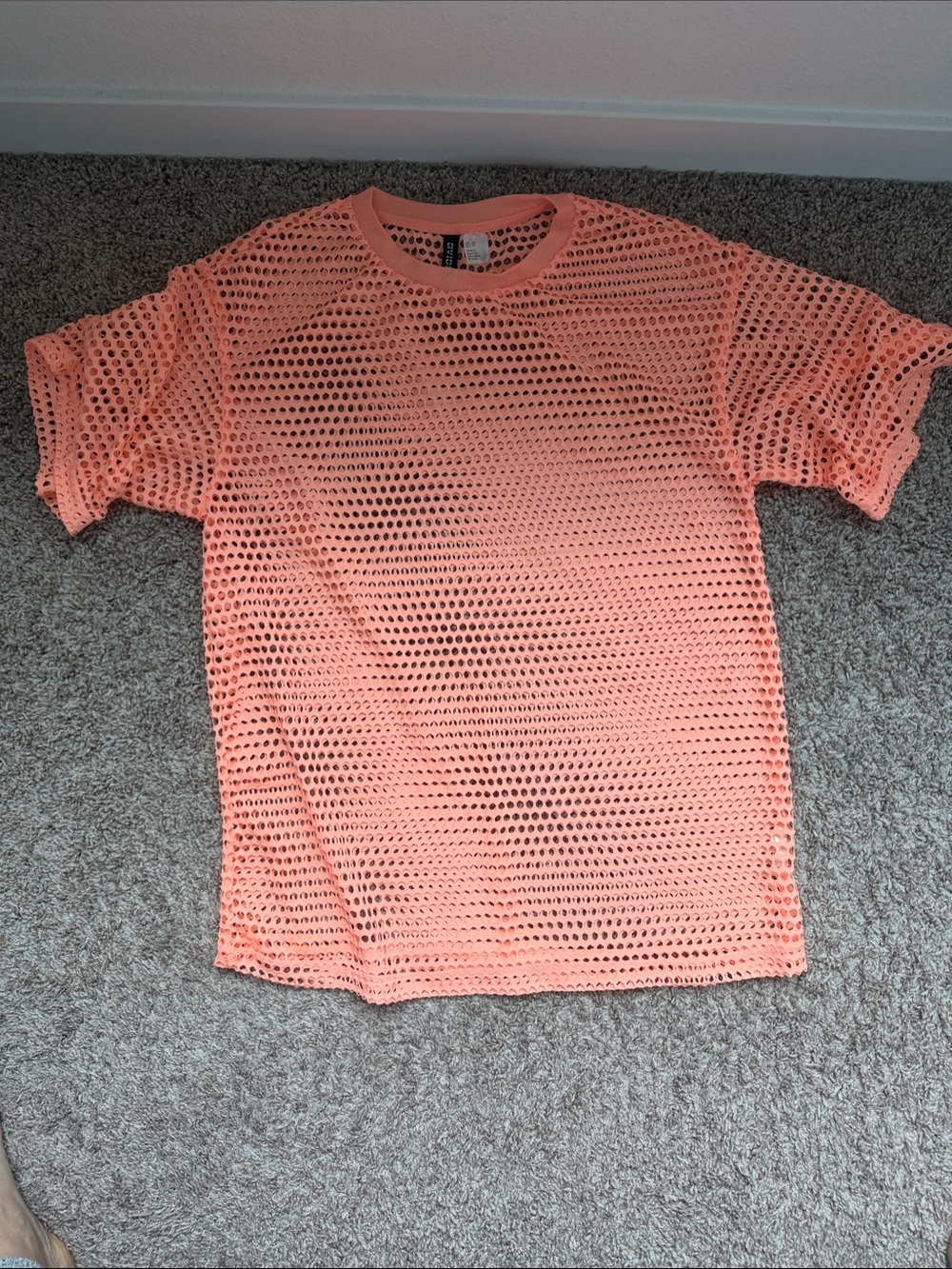 Divided Peach Short-Sleeve Mesh Tee
